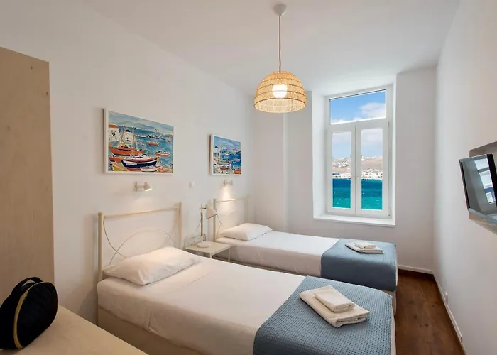 Mykonos Old Harbor Front With Balcony Semesterbostad *